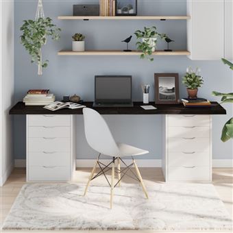 Tampo de mesa vidaXL | 200x60x(2-4) cm | carvalho tratado castanho-escuro - 1