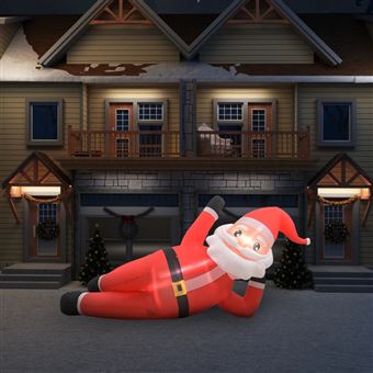 Pai Natal Insuflável vidaXL com luzes LED IP44 360 cm XXL vermelho - 1