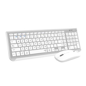 Teclado Wireless + Rato SUBBLIM SUBKBC-DCEP10 | Idioma: Espanhol | Prateado, Branco - 1