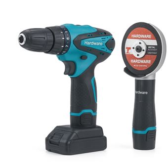 Caixa de Ferramentas com Aparafusadora e Retificadora Andowl Q-G920 | Preto + Azul - 1