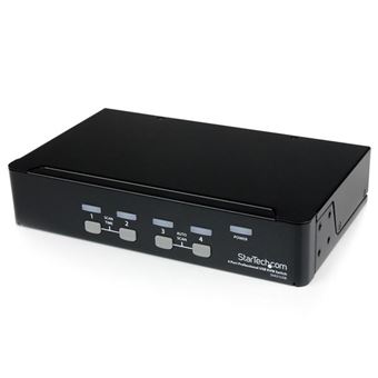 Chaveador Kvm StarTech.com Comutador KVM USB VGA Profissional de 4 Portas com Plataforma | Preto - 1