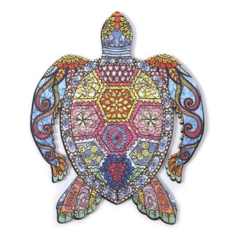 Puzzle 3D DAM | Madeira Policromada | Tamanho A3 | Tartaruga - 1