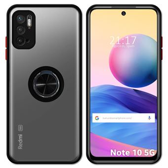 Capa Tumundosmartphone fosca com borda preta e anel giratório 360 para Xiaomi Redmi Note 10 5G / POCO M3 PRO 5G - 1
