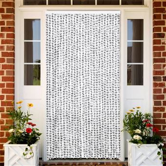 Cortina anti-insetos vidaXL | 118x220 cm | chenille cinzento claro e escuro - 1