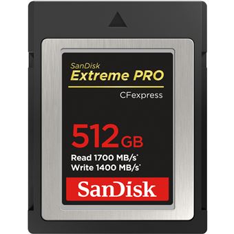 cartão de memória Sandisk Extreme Pro CF  512 GB Flash compacto Preto - 1