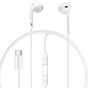 Auriculares com Fio USB-C Mayaxess | Compatível com Samsung Galaxy S25 Ultra com Microfone Integrado | Branco - 1