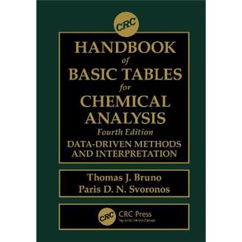 Crc Handbook Of Basic Tables For Chemical Analysis Datadriven Methods And Interpretation - 1