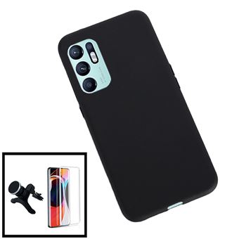 Kit Phonecare Película de Vidro Temperado 5D Full Cover + Capa Silicone Líquido + Suporte Magnético de Carro Reforçado para Oppo Reno6 Pro 5G - 1