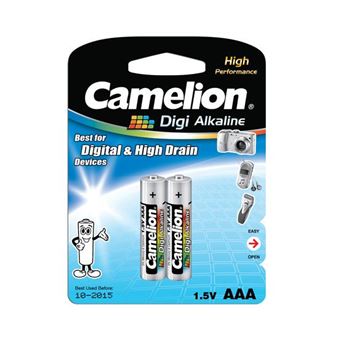 Pilhas DIGI Alcalinas Camelion LR03 AAA - BP2 | Pack 2 - 1