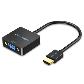 Cabo Adaptador Vention | Conversor HDMI para VGA | 0,15 m | Sem Áudio e Fonte de Alimentação - Preto - 1