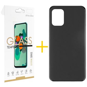 Conjunto 1 X Película de Vidro + Capa skyhe para Xiaomi Mi 11 Lite 4G Silicone Liso - Preto - 1