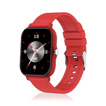 Smartwatch DAM H30 com Monitor de Pressão Arterial e O2 |  Coroa Lateral Funcional |  Notificações de Aplicativos - Vermelho - 1