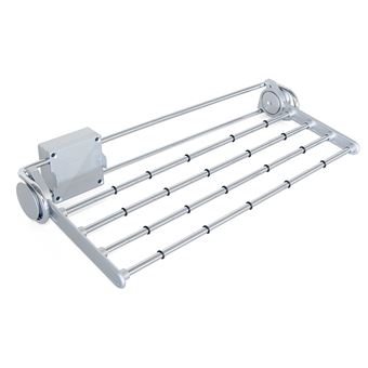 Porta-Calças Emuca Lateral Extraível para Roupeiro | 460 mm | Aço E Plástico | Cinza Metalizado - 1