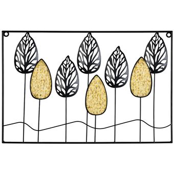 Tela Decorativa em Metal vidaXL | 40x60x2 cm | Preto e Dourado - 1