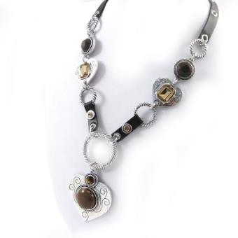 NOA - Colar de 'french touch' "Love" Marrom - 1