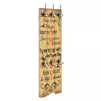 Bengaleiro de Parede vidaXL com 6 Ganchos 120x40cm Family - 1