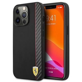 Capa Original Antichoque Ferrari Track Carbono para Iphone 13 Pro Max Preto - 1