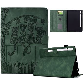 Capa ZURSANA para Samsung Galaxy Tab S10 FE Plus/S10 FE+ 13,1 " | Flip | Estampado de Gatos | Suporte Ajustável | Verde - 1