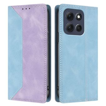 Capa FLOODKING para Motorola Moto G86 Power | Couro Premium Bicolor | Porta-Cartões | RFID | Suporte | Roxo - 1
