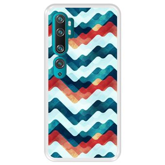 Capa Tpu Hapdey para Xiaomi Mi Note 10 - Note 10 Pro - Cc9 Pro | Design Abstrato | Ondas Em Várias Cores - Transparente
