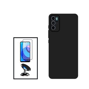 Kit Phonecare Película de Vidro Temperado GorilasGlass + Capa Proteção Traseira Silicone + Suporte Magnético para Motorola Moto G60S - Preto - 1