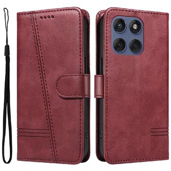 Capa FOXDOCK para Motorola Edge 60 Pro | Fecho Magnético | Compartimentos para Cartões e Suporte | Pele PU | À Prova de Choque | Vermelho - 1