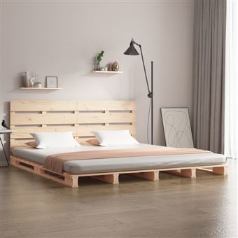 Cama sem colchão vidaXL | 140x190 cm | madeira de pinho maciça - 1