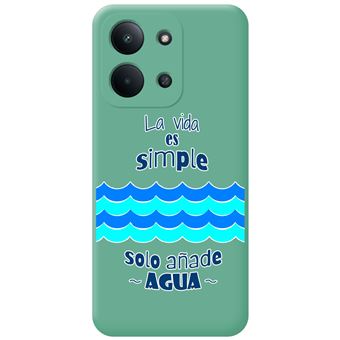 Capa Tumundosmartphone de silicone líquido verde para Xiaomi Poco C85 | desenhos de água - 1