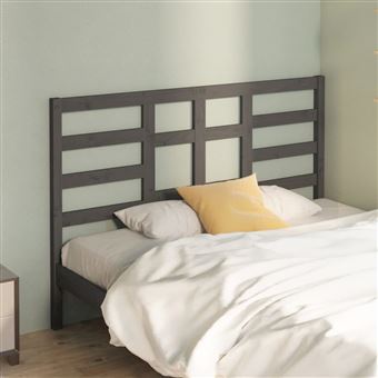 Cabeceira de Cama vidaXL | 141x4x104 cm | Pinho Maciço Cinzento - 1