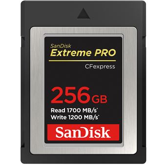 cartão de memória Sandisk Express Extreme Pro CF  256 GB Flash compacto Preto - 1