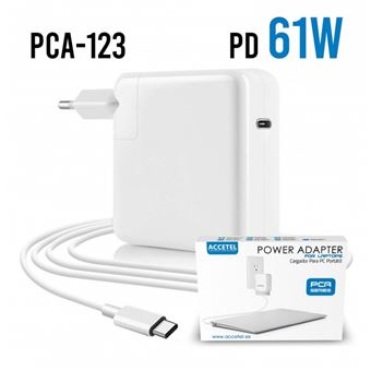 Carregador Accetel Compatível com Portátil / Tablet / Telemóvel 61 W | Type-C - 1
