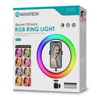 Ring light RGB Novoteck RL-04 sem Tripé | 26 cm - Branco - 1