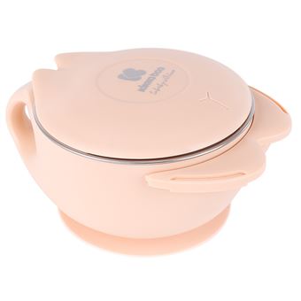 Tigela de Parede Dupla Kikka Boo Cat Rosa | Aço Inoxidável - 1