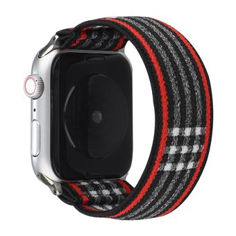 Bracelete de Nylon HSMY Elástico para Apple Watch Series 6/ SE/ 5/ 4 | 44 mm - Preto&Vermelho20 -Tamanho S - 1