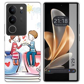 Capa de silicone TUMUNDOSMARTPHONE para Vivo V29 5G | desenhos café - 1