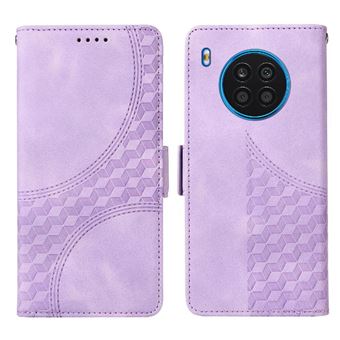 Capa FLOODKING para Huawei Nova 8i | Design Acolchoado | Couro PU Premium | Roxo - 1