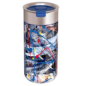 Copo Térmico para Café Quokka | 400 ml | com Infusor | Padrão Abstrato | Azul - 1