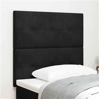 Cabeceira com Luzes de Tira LED vidaXL | Preto | 100 cm | Poliéster - 1