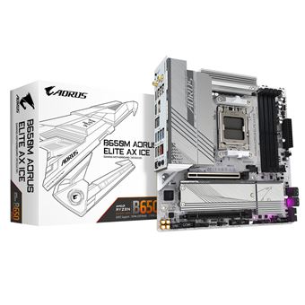 Motherboard GIGABYTE B650M AORUS ELITE AX ICE | Branco - 1