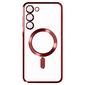 Capa MagSafe Avizar para Samsung Galaxy S23 | Proteção Câmara - Transparente / Vermelho - 1
