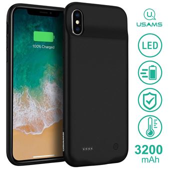 Capa Bateria Usams para  iPhone X e XS| 3200mAh |Preto - 1