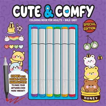 Cute & Comfy Coloring Book For Adults - Bold Easy - Special Edition - Livro De Colorir Adulto - 1