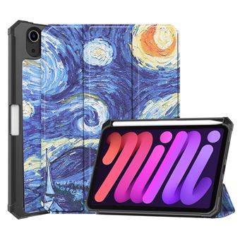 Capa PU Três Dobras com Suporte e Suporte Magunivers para caneta noite estrelada Magunivers para iPad mini 6 (2021) - 1