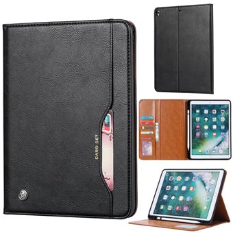 Capa PU Absorvido Automaticamente com Suporte e Slot para Caneta Preto para Apple iPad 10.2 (2019) - 1