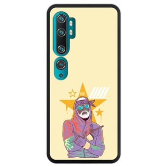 Capa Hapdey para Xiaomi Mi Note 10 - Note 10 Pro - CC9 Pro | Silicone Flexível em TPU | Design Rapper gangster mostrando armas - Preto