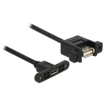 Cabo Usb DeLOCK 1m, USB2.0 Micro-B/USB2.0-A | Preto - 1