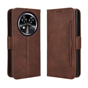 Capa FOXDOCK Protetora para Oukitel C37 | Suporte e Flip de couro PU | À Prova de Choque | Castanho - 1