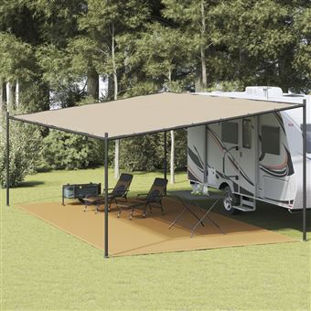 Tapete de campismo para tenda vidaXL | 400x600 cm | PEAD areia - 1