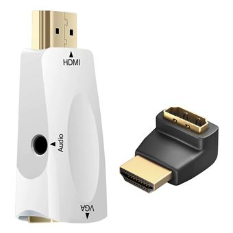 Adaptador de áudio e vídeo HDMI macho para VGA fêmea Full HD Avizar | Branco - 1