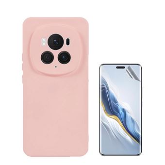 Kit GIFT4ME Película Protectora de Hydrogel Frente + Capa Proteção Traseira Silicone para Honor Magic6 Pro | Rosa - 1